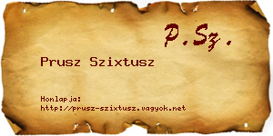 Prusz Szixtusz névjegykártya
